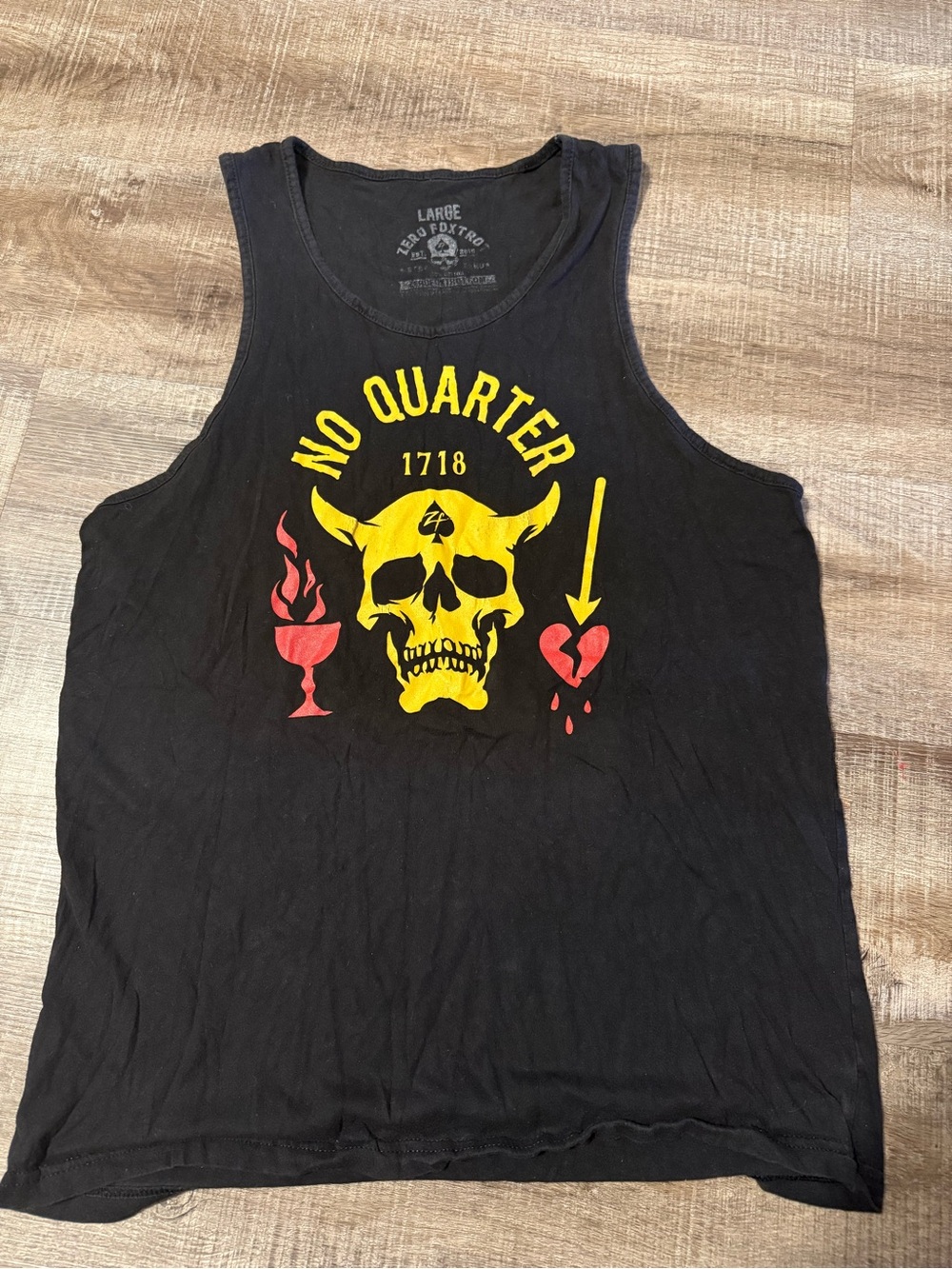 Zero Foxtrot ‘No Quarter’ Black Graphic Tank Top